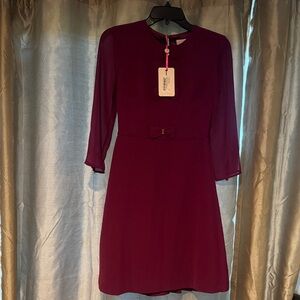 Ted Baker London Rich Purple Long Sleeve Dress